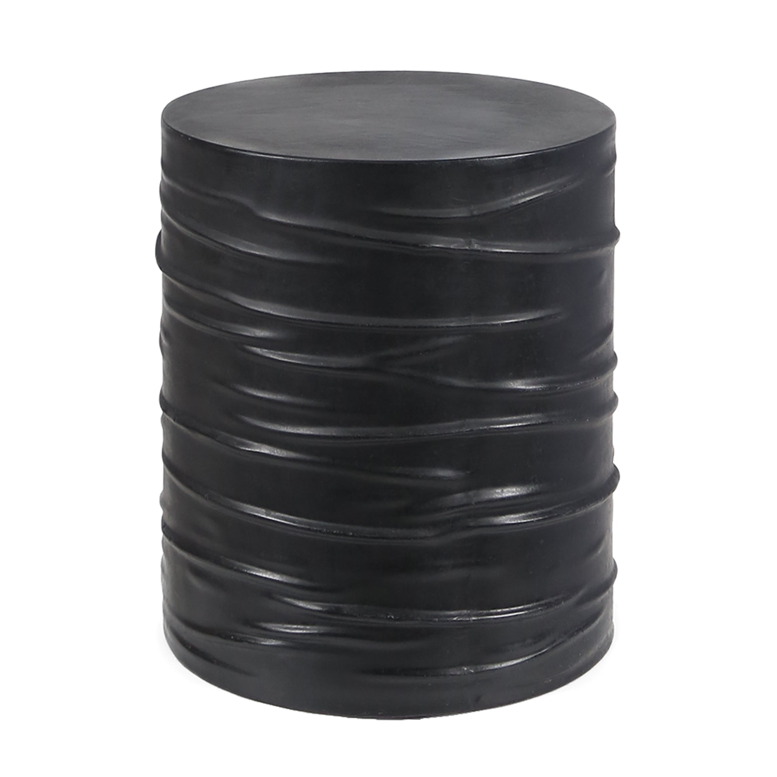 Aubree Black Lightweight Concrete 16" Outdoor Side Table