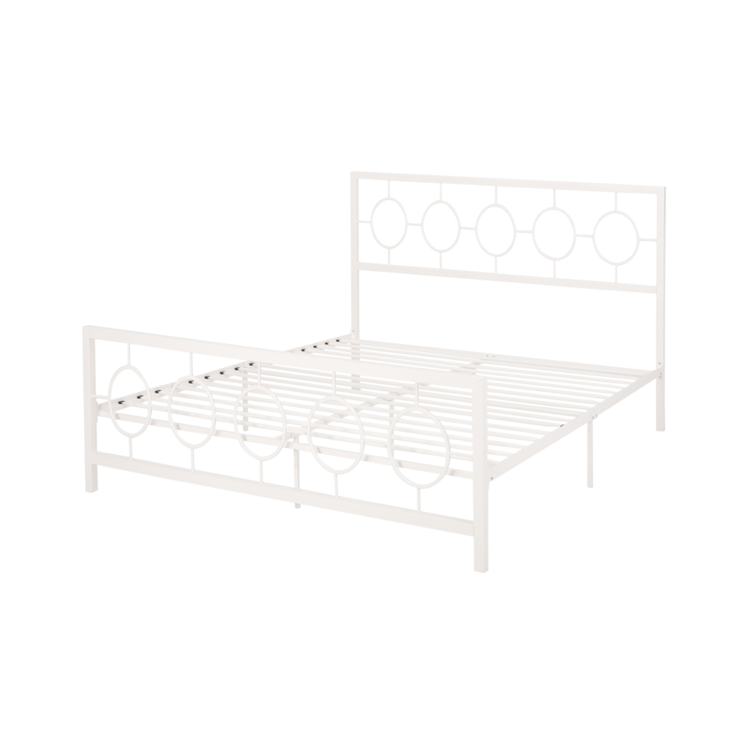 GDF Studio Anuta Modern Iron Bed Frame, White King