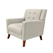 GDF Studio Anvith Mid Century Modern Fabric Arm Chair, Beige