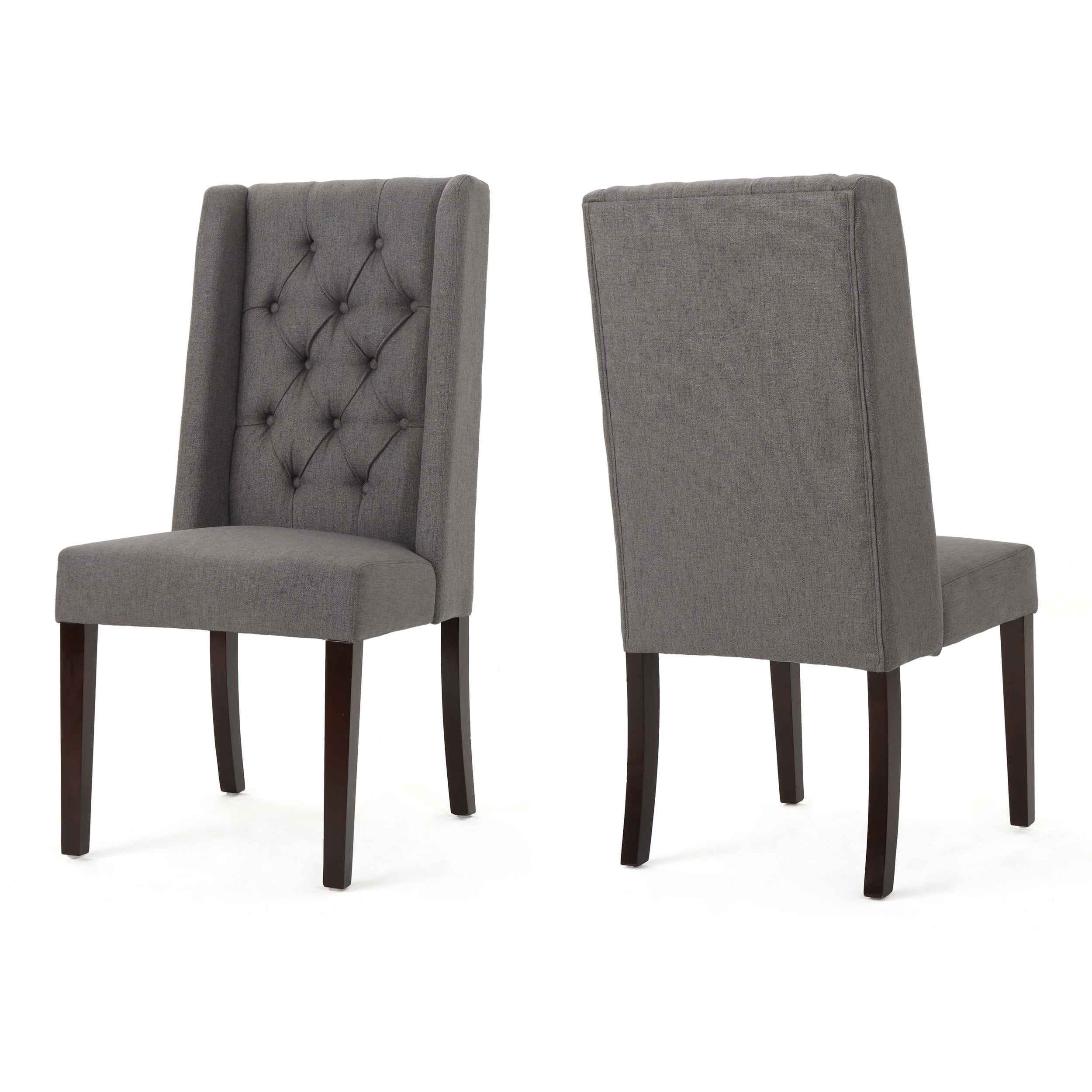GDF Studio Apaloosa Contemporary Tufted Dining Chairs, Set of 2, Dark