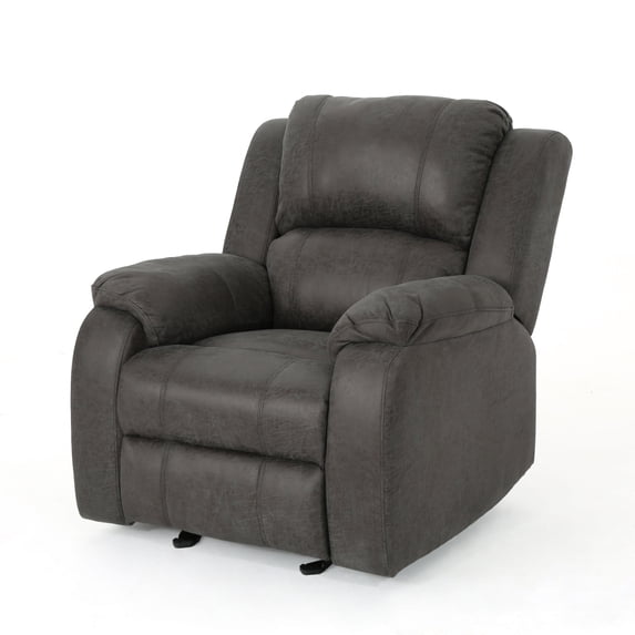 GDF Studio Arbor Contemporary Gliding Recliner, Slate Microfiber