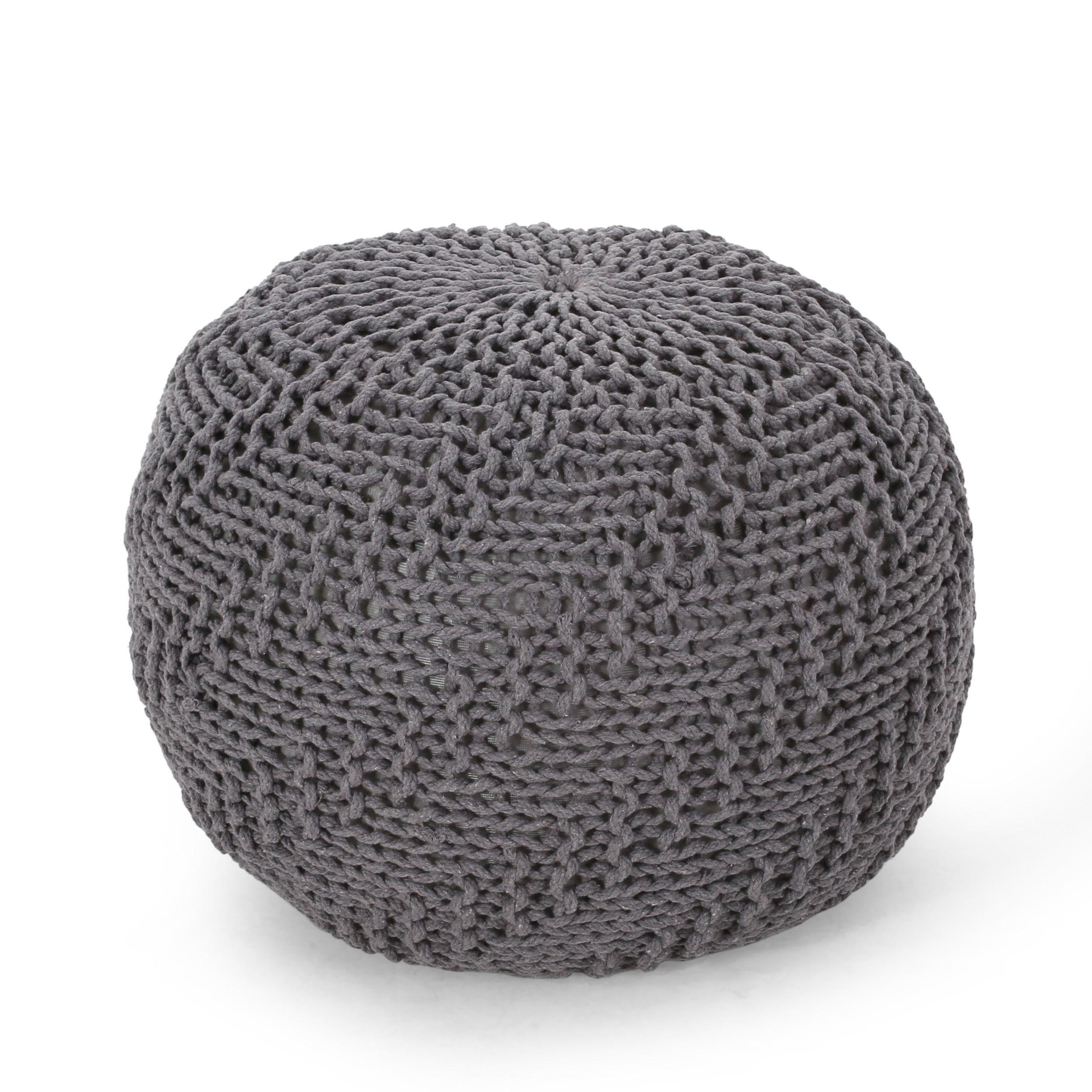 Outdoor Ottoman Round Pouf, Dark Gray - Walmart.com