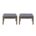 thumbnail image 1 of GDF Studio Avacyn Outdoor Acacia Wood Ottomans with Cushion, Set of 2, Gray and Dark Gray, 1 of 6