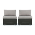 thumbnail image 1 of GDF Studio Avianna Outdoor Wicker Armless Club Chair with Cushions, Set of 2, Gray, Light Gray, 1 of 8