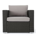 thumbnail image 1 of GDF Studio Avianna Outdoor Wicker Club Chair with Cushions, Gray, Light Gray, 1 of 11