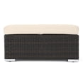 thumbnail image 1 of GDF Studio Avianna Outdoor Wicker Ottoman with Cushion, Multibrown, Beige, 1 of 9