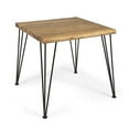 thumbnail image 1 of GDF Studio Avy Indoor/Outdoor Industrial Acacia Wood Dining Table, Teak and Rustic Metal, 1 of 10