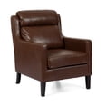thumbnail image 1 of GDF Studio Baden Contemporary Pillow Tufted Club Chair, Dark Brown Faux Leather, 1 of 8