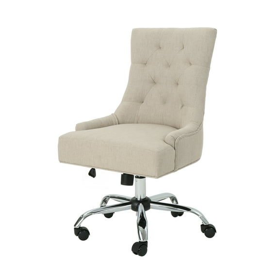 GDF Studio Bagnold Contemporary Tufted Adjustable Swivel Office Chair, Wheat Fabric
