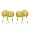 thumbnail image 1 of GDF Studio Barbados Outdoor Modern Dining Chairs, Set of 4, Yellow, 1 of 8