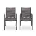 thumbnail image 1 of GDF Studio Barbour Outdoor Aluminum and Rope Dining Chairs, Set of 2, Gray and Dark Gray, 1 of 9