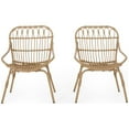 thumbnail image 1 of GDF Studio Barrister Outdoor Wicker Accent Chairs, Set of 2, Light Brown, 1 of 7