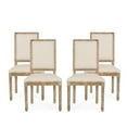 thumbnail image 1 of GDF Studio Beckstrom French Country Fabric Upholstered Wood Dining Chairs, Set of 4, Beige and Natural, 1 of 8
