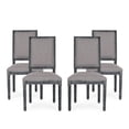 thumbnail image 1 of GDF Studio Beckstrom French Country Fabric Upholstered Wood Dining Chairs, Set of 4, Gray, 1 of 10