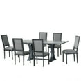 thumbnail image 1 of GDF Studio Beckstrom French Country Upholstered Wood 7 Piece Expandable Dining Set, Gray, 1 of 14