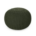 thumbnail image 1 of GDF Studio Belle Modern Knitted Cotton Round Pouf, Green, 1 of 7
