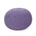 thumbnail image 1 of GDF Studio Belle Modern Knitted Cotton Round Pouf, Lavender, 1 of 5