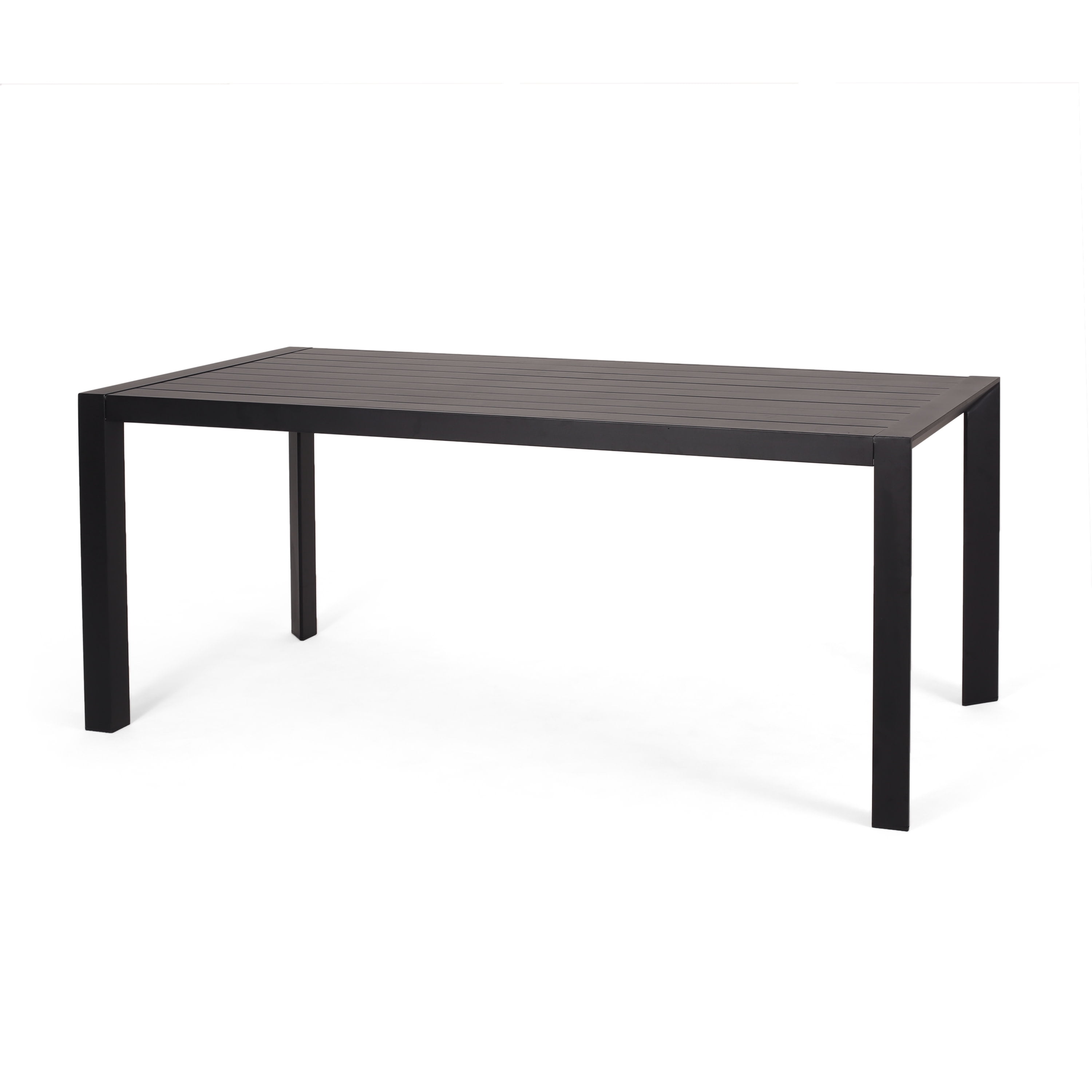 Bellomy Black Rectangular Aluminum Outdoor Dining Table