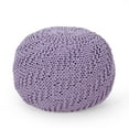 thumbnail image 1 of GDF Studio Beryl Modern Knitted Cotton Round Pouf, Lavender, 1 of 7