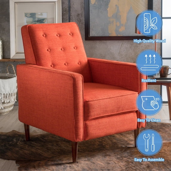 GDF Studio Birch Recliner, Muted Orange