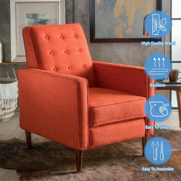 GDF Studio Birch Recliner, Muted Orange