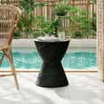 thumbnail image 1 of GDF Studio Black Marble Finish Hourglass-Shaped Outdoor Lightweight Concrete MgO Side Table, 1 of 7