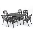 thumbnail image 1 of GDF Studio Blaeberry Outdoor Cast Aluminum 7 Piece Expandable Dining Set, Shiny Copper, 1 of 10