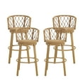 thumbnail image 1 of GDF Studio Boho Wicker Outdoor Bar Stools, Light Brown(Set of 4), 1 of 8