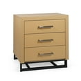 thumbnail image 1 of GDF Studio Borah Contemporary Faux Wood 3 Drawer Nightstand, Natural and Black, 1 of 9