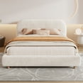 thumbnail image 1 of GDF Studio Boucle Queen Platform Bed Frame with Curved Headboard, White, 1 of 4