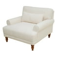 thumbnail image 1 of GDF Studio Boucle Upholstered Accent Chair, with Pillow Wood Frame and Legs, Beige, 1 of 9