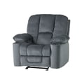 thumbnail image 1 of GDF Studio Brentwood Contemporary Fabric Pillow Tufted Recliner, Steel Gray and Black, 1 of 6