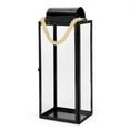 thumbnail image 1 of GDF Studio Brianna Outdoor Modern Stainless Steel 22" Lantern, Black, 1 of 9