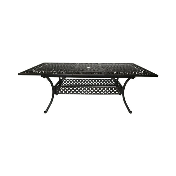 GDF Studio Brighton Outdoor Cast Aluminum Expandable Rectangular Dining Table Shiny Copper, 8 Person