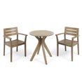 thumbnail image 1 of GDF Studio Brigitte Outdoor Acacia Wood 3 Piece Bistro Set, Gray, 1 of 13