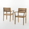 thumbnail image 1 of GDF Studio Brigitte Outdoor Acacia Wood Dining Chairs, Set of 2, Teak, 1 of 11