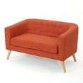 thumbnail image 1 of GDF Studio Brony Muted Orange Fabric Mid Century Modern Loveseat, 1 of 11