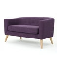 thumbnail image 1 of GDF Studio Brony Muted Purple Fabric Mid Century Modern Loveseat, 1 of 12