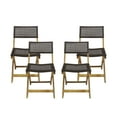thumbnail image 1 of GDF Studio Brooke Outdoor Wood and Wicker Folding Bistro Chairs, Set of 4, Teak and Brown, 1 of 11