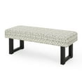 thumbnail image 1 of GDF Studio Buncombe Boho Fabric Upholstered Bench, Black Print and Black, 1 of 7