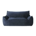 thumbnail image 1 of GDF Studio Calef Modern Velveteen 2 Seater Oversized Bean Bag Chair with Armrests, Midnight Blue, 1 of 7