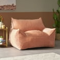 thumbnail image 1 of GDF Studio Calef Modern Velveteen Bean Bag Chair with Armrests, Pink, 1 of 7