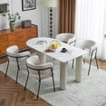 thumbnail image 1 of GDF Studio Calla Modern Upholstered Dining Chair with Metal Legs, Beige+Black, Set of 4, 1 of 8