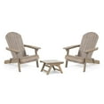 thumbnail image 1 of GDF Studio Cartagena Outdoor Acacia Wood 3 Piece Adirondack Chair Chat Set, Gray, 1 of 7