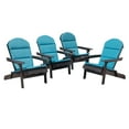 thumbnail image 1 of GDF Studio Cartagena Outdoor Acacia Wood Folding Adirondack Chairs with Cushions, Set of 4, Dark Gray and Dark Teal, 1 of 10