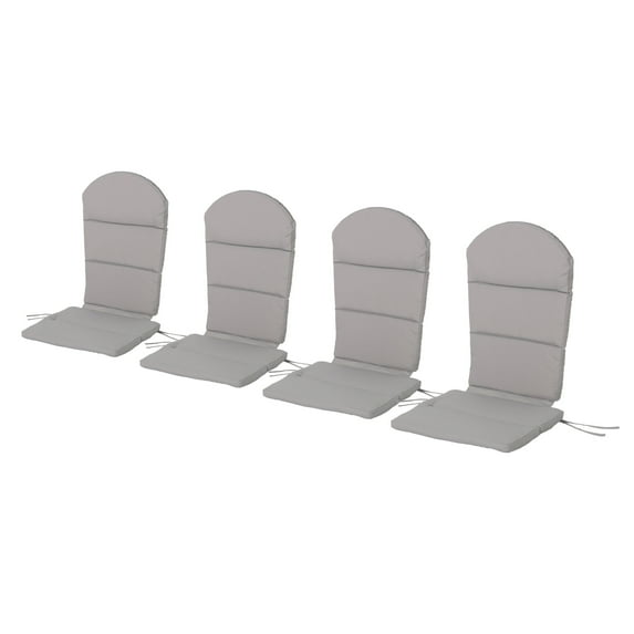 GDF Studio Cartagena Outdoor Water Resistant Fabric Adirondack Chair Cushions, Set of 4, Gray