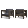 thumbnail image 1 of GDF Studio Cascada Outdoor Acacia Wood Club Chairs with Cushions, Set of 2, Gray and Dark Gray, 1 of 9