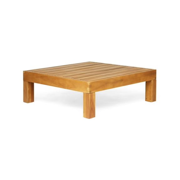 GDF Studio Cascada Outdoor Acacia Wood Coffee Table, Teak
