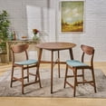 thumbnail image 1 of GDF Studio Cedric Mid Century Modern Fabric Upholstered Counter Height 3 Piece Bistro Set, Mint and Walnut, 1 of 13