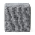 thumbnail image 1 of GDF Studio Chabani Indoor Modern Knitted Fabric Cube Pouf Ottoman, Light Gray, 1 of 7